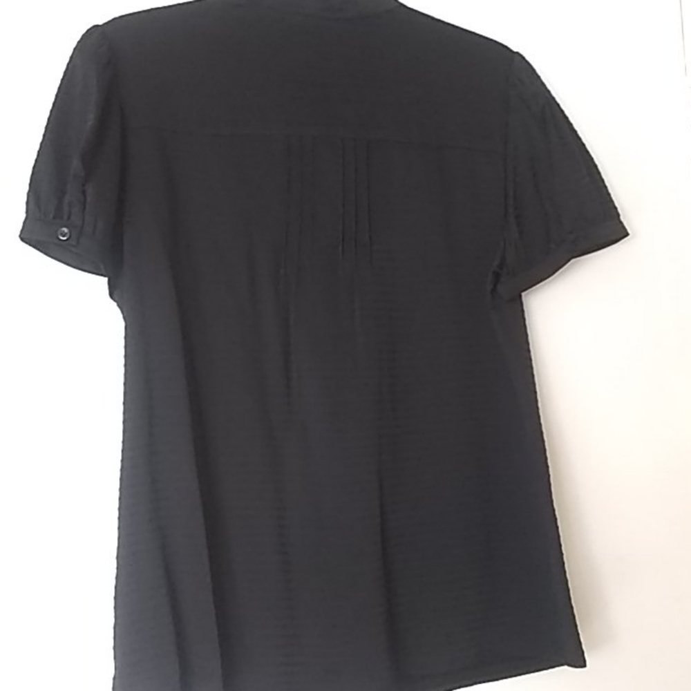 ALFANI Short Sleeve Ruffle Button Down Blouse - Picture 5 of 6